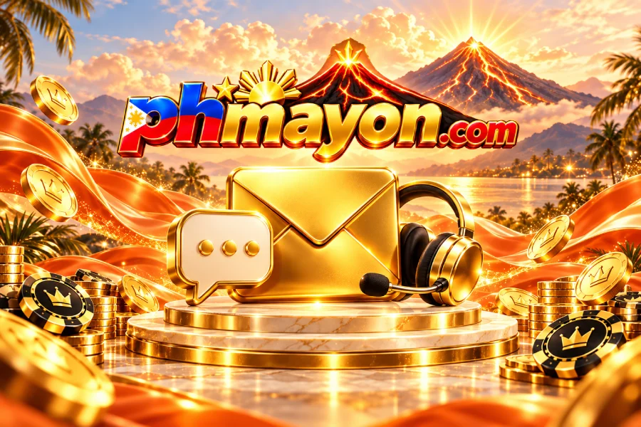 Black and gold phmayon illustration for contact options